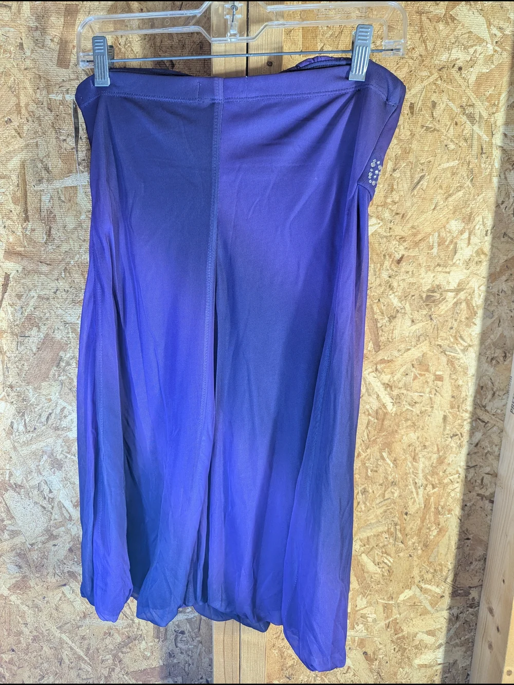Trixxi Strapless Purple Party Dress with Rhinestone Waistband